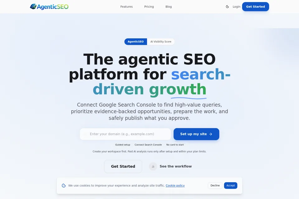 Aperçu de la landing page