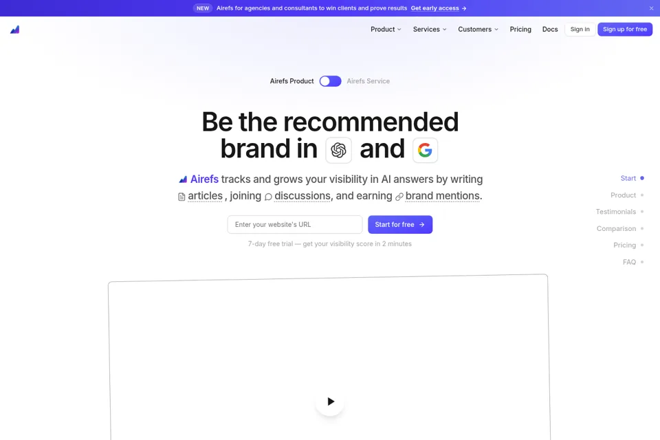Landing page preview