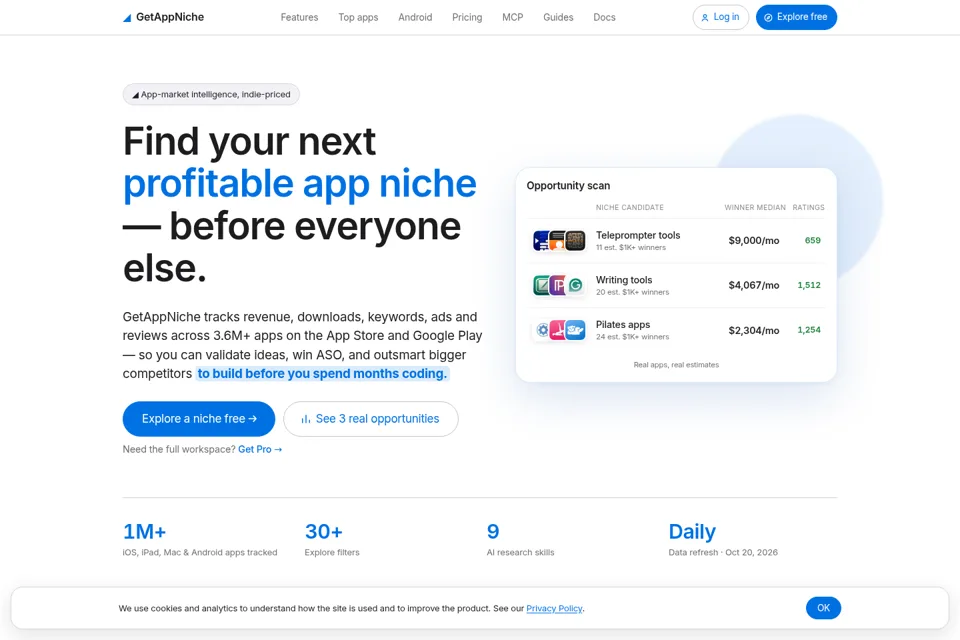 Aperçu de la landing page