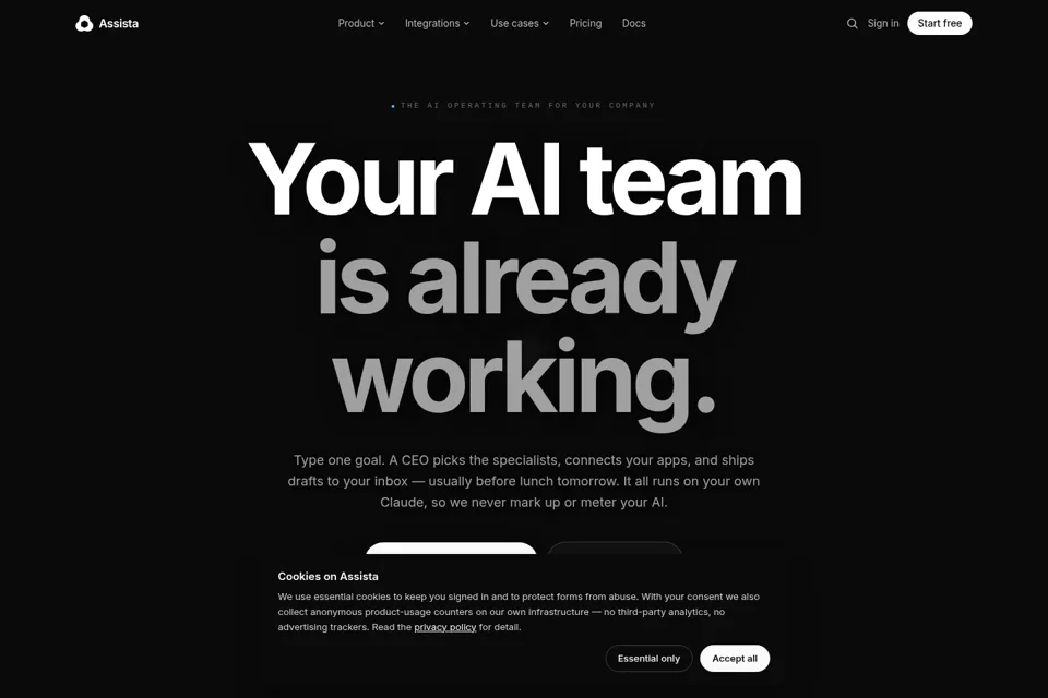 Aperçu de la landing page