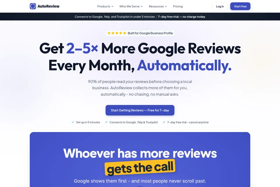 Aperçu de la landing page