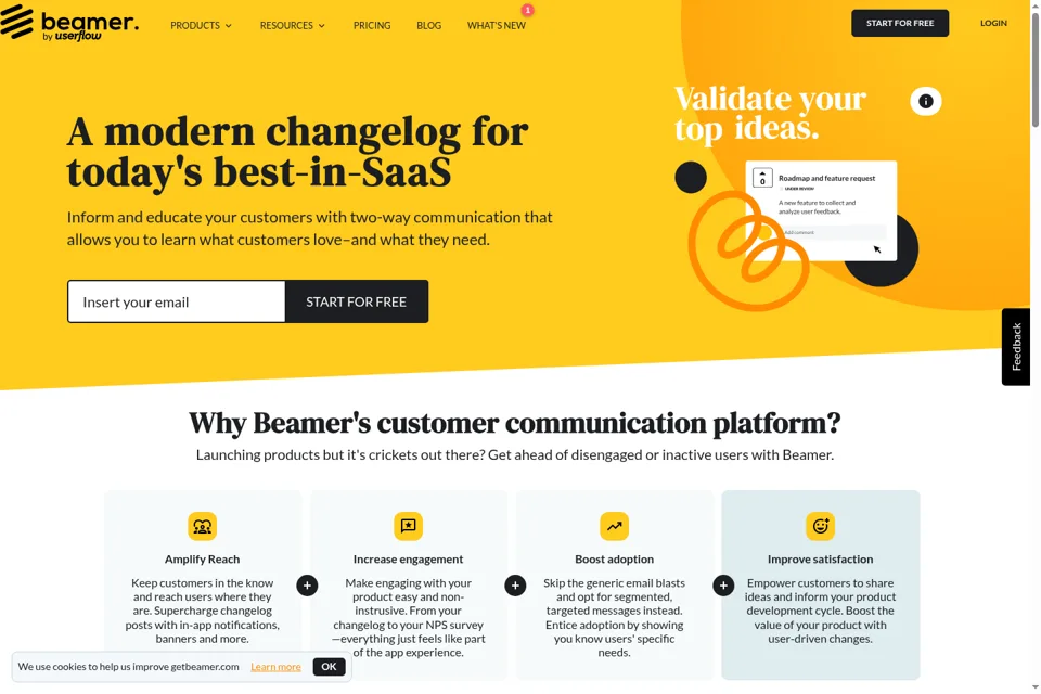 Aperçu de la landing page