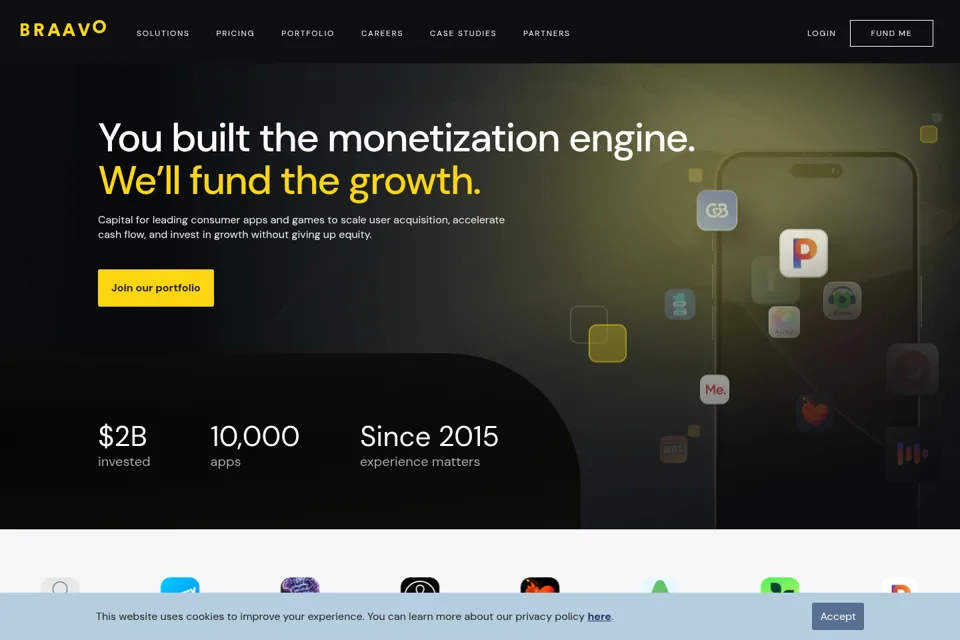 Aperçu de la landing page