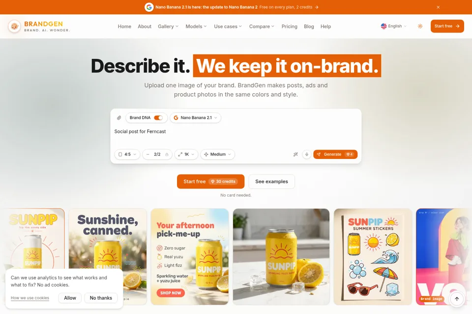 Aperçu de la landing page