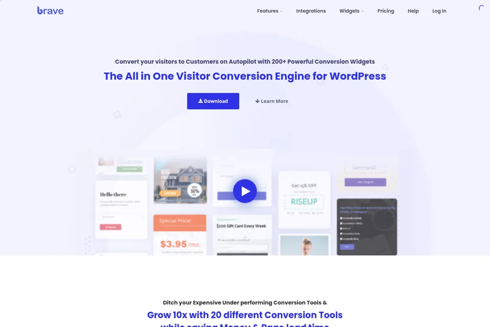 Aperçu de la landing page