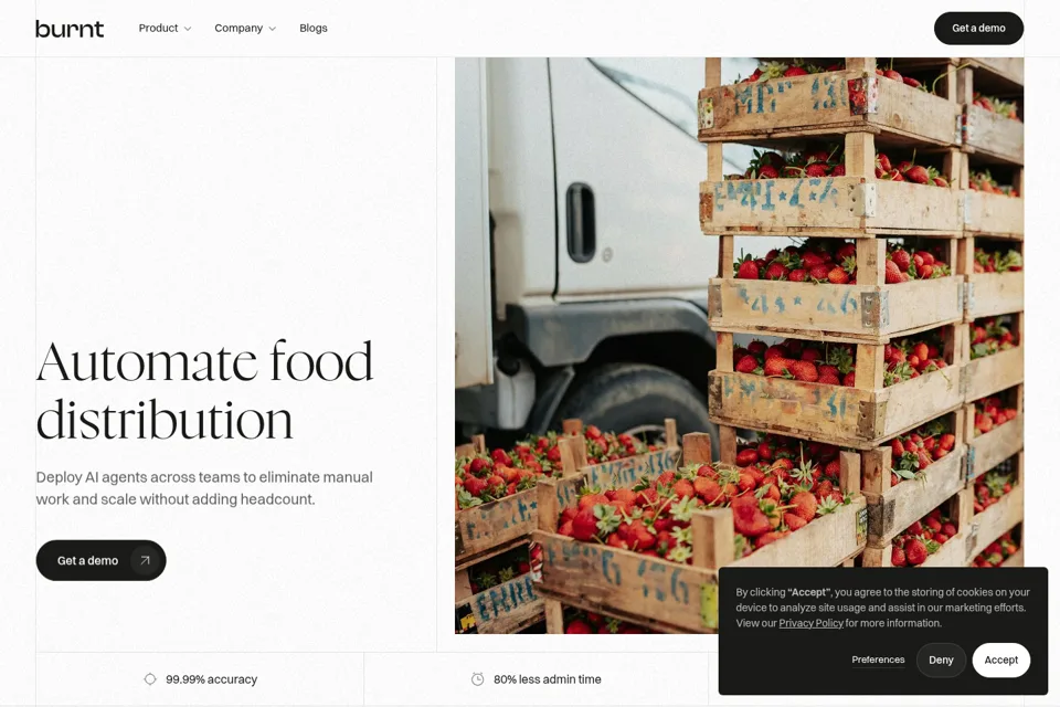 Aperçu de la landing page