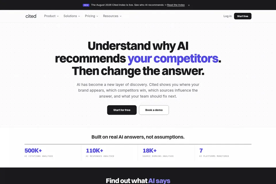 Aperçu de la landing page