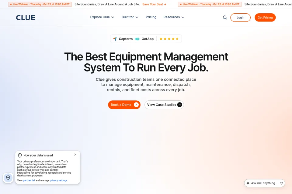 Aperçu de la landing page