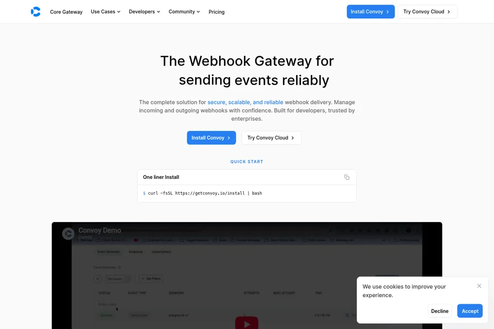 Aperçu de la landing page