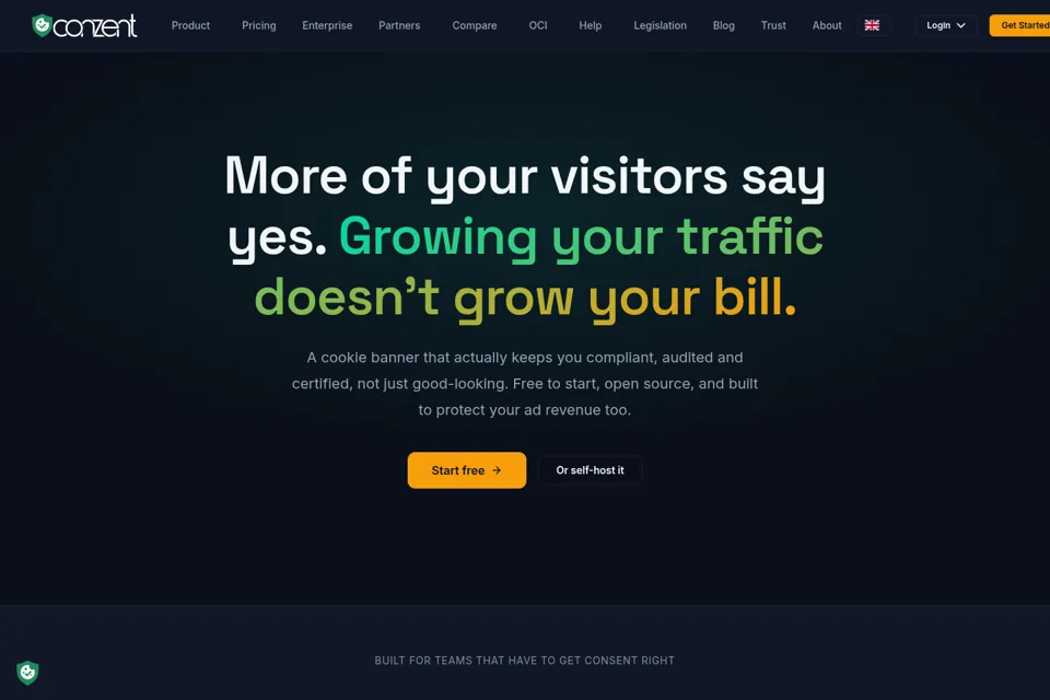 Aperçu de la landing page