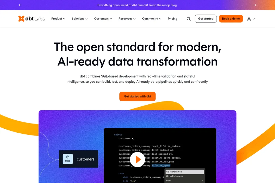 Aperçu de la landing page