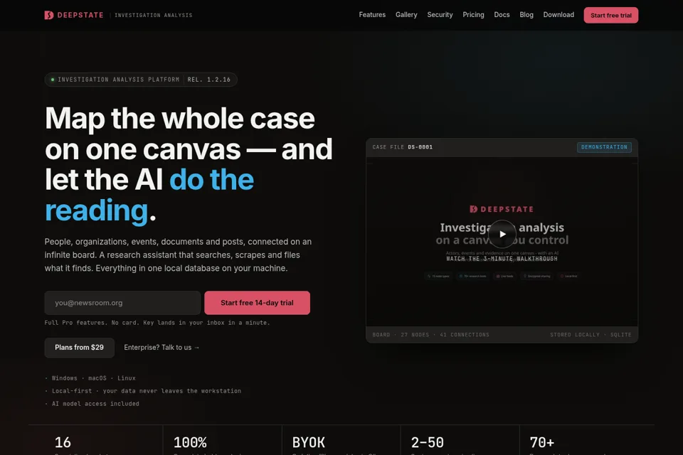 Aperçu de la landing page