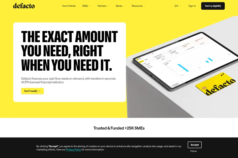 Aperçu de la landing page