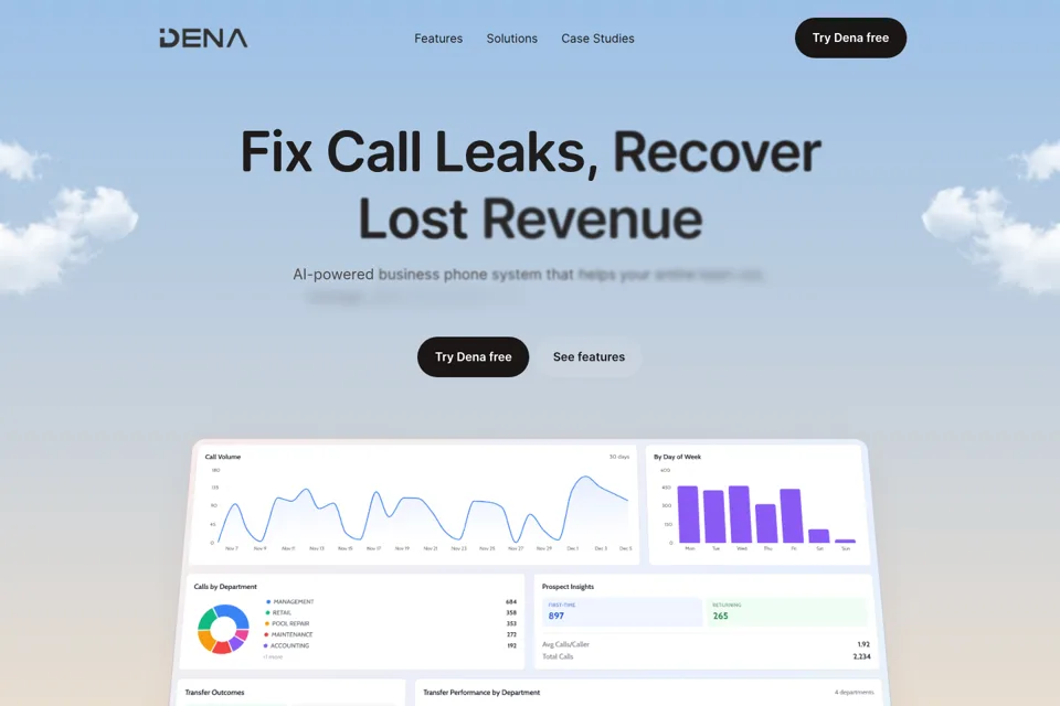 Aperçu de la landing page