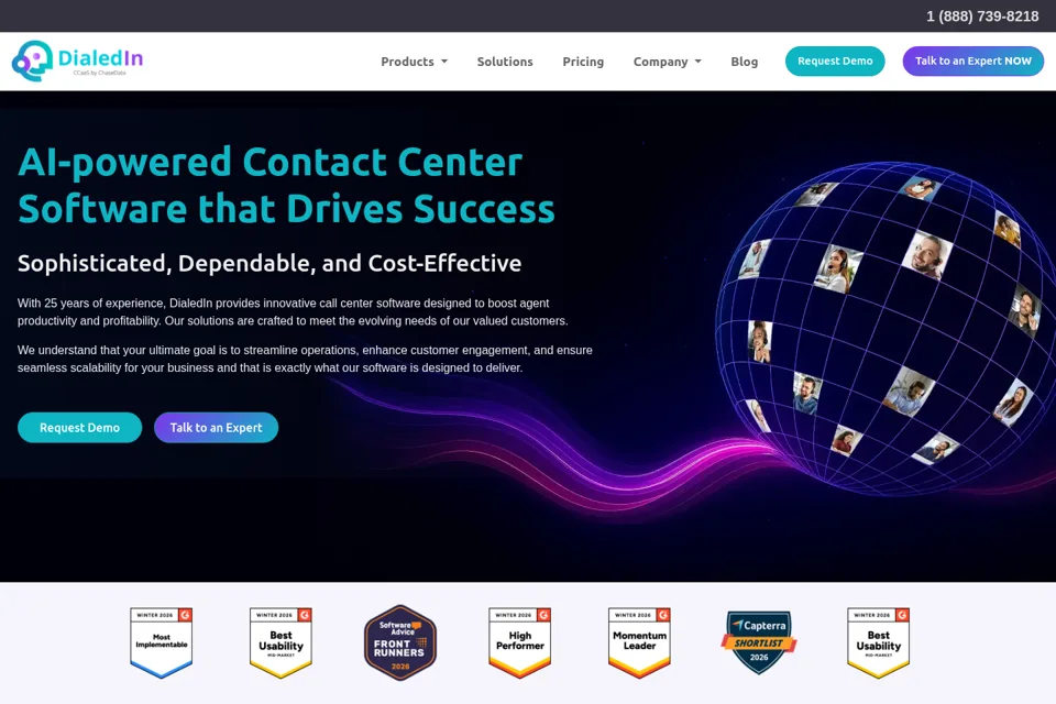 Aperçu de la landing page