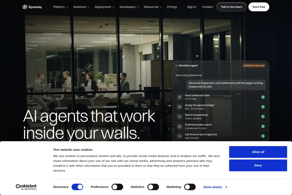 Aperçu de la landing page