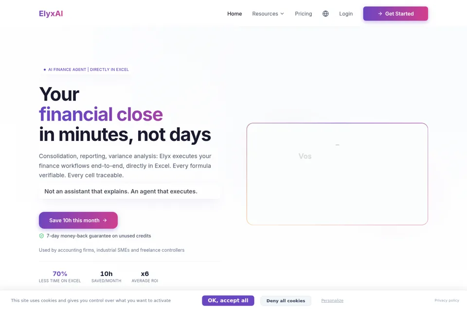 Aperçu de la landing page