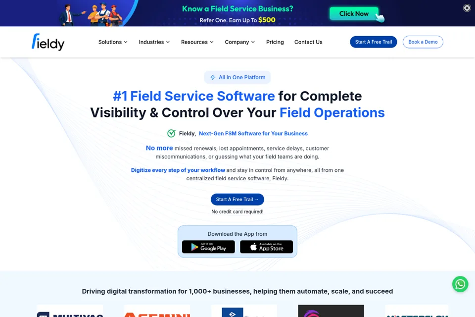 Aperçu de la landing page