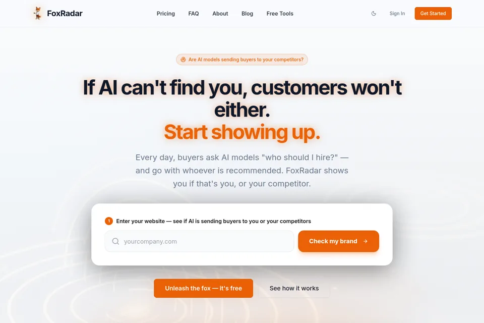 Aperçu de la landing page