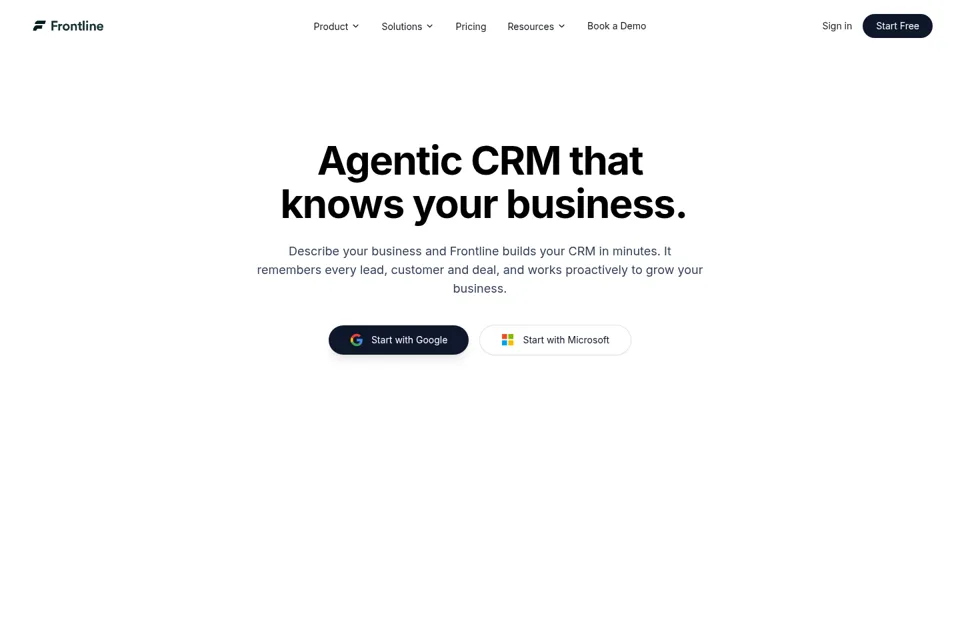 Aperçu de la landing page