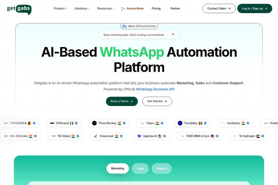Aperçu de la landing page