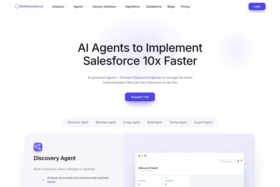 Aperçu de la landing page