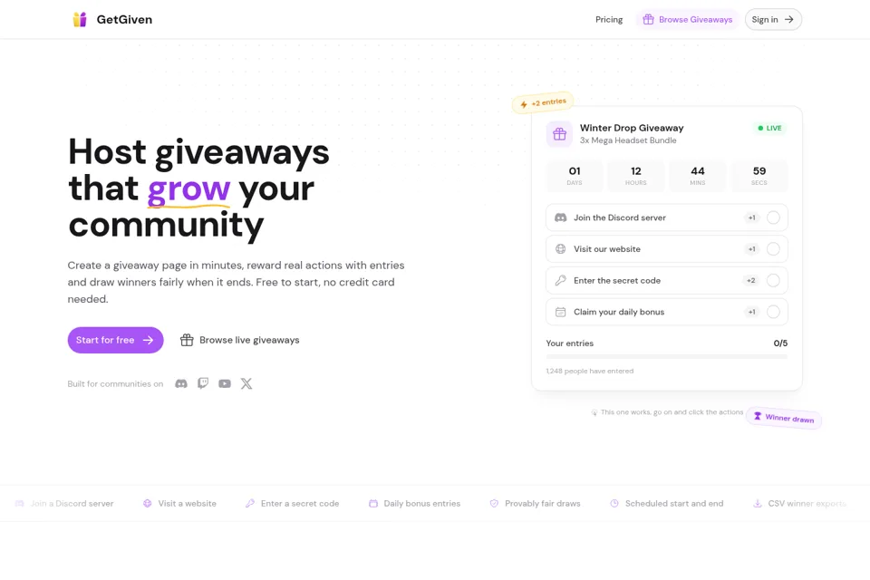 Landing page preview