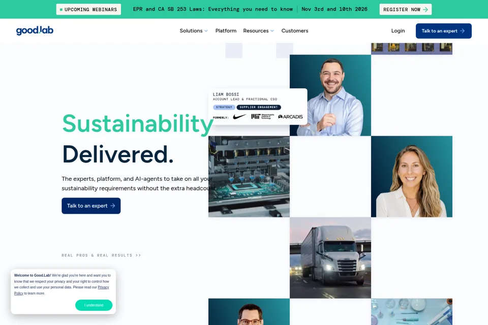 Aperçu de la landing page