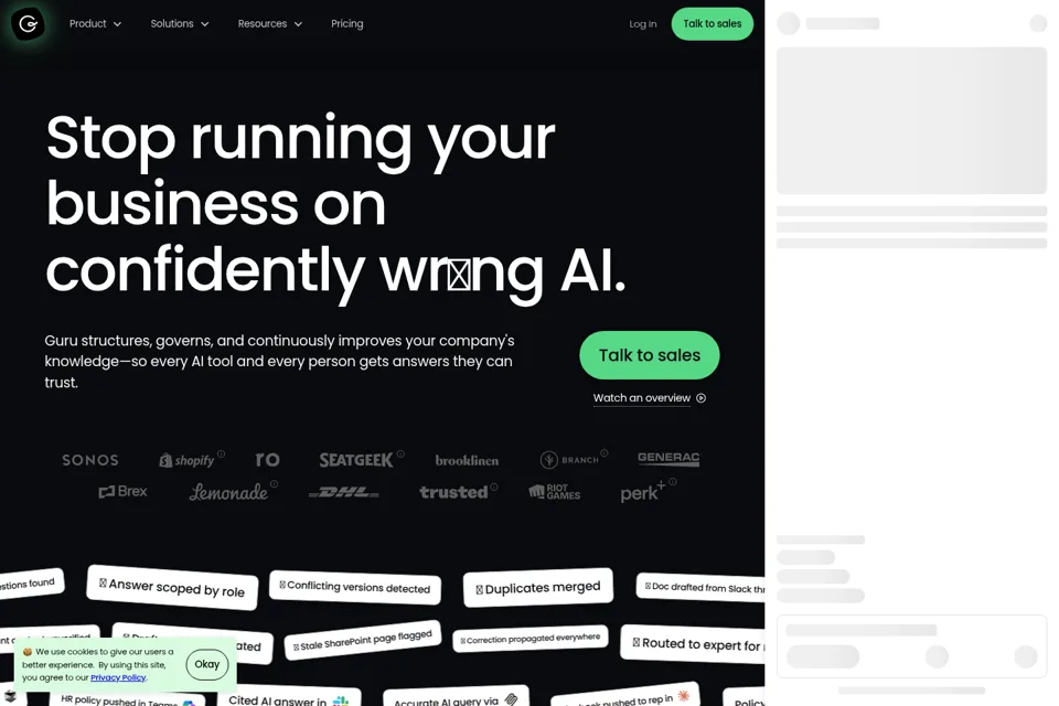 Landing page preview