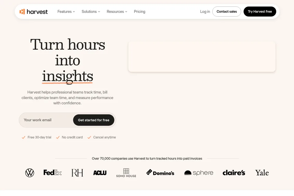 Landing page preview