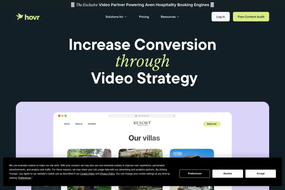 Aperçu de la landing page