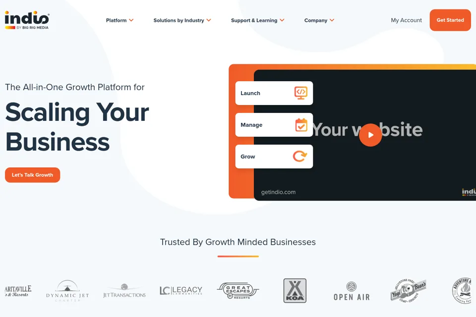 Aperçu de la landing page