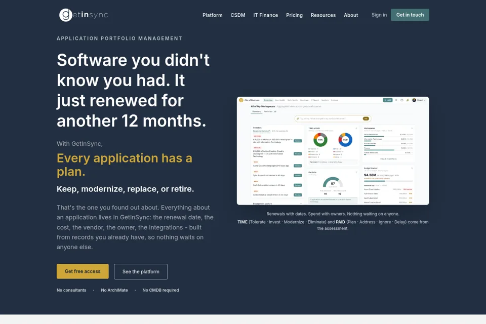 Aperçu de la landing page