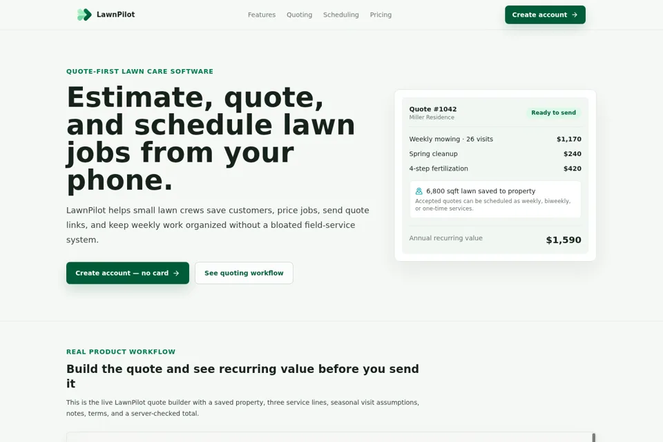 Landing page preview