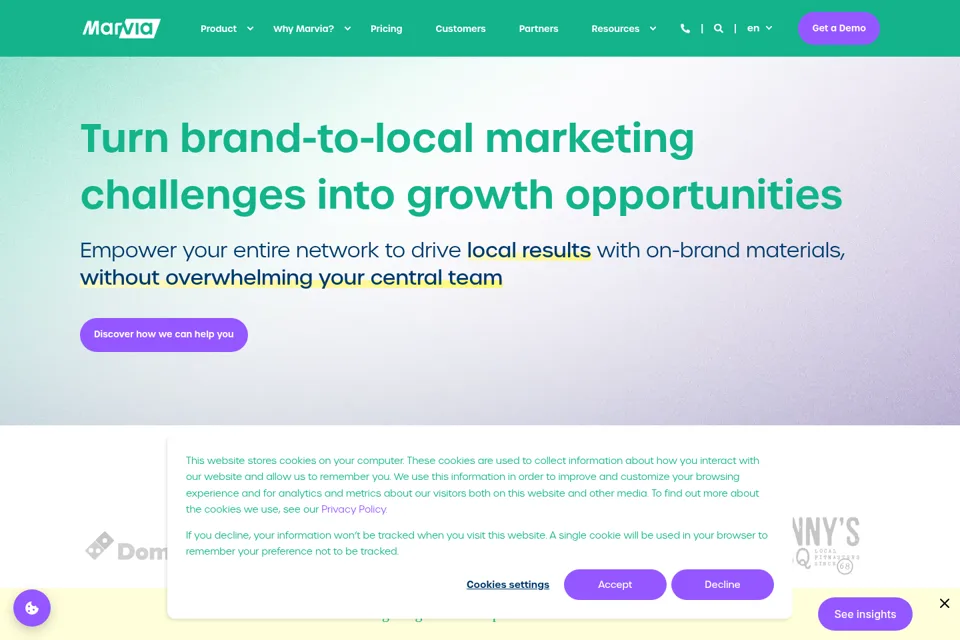 Aperçu de la landing page