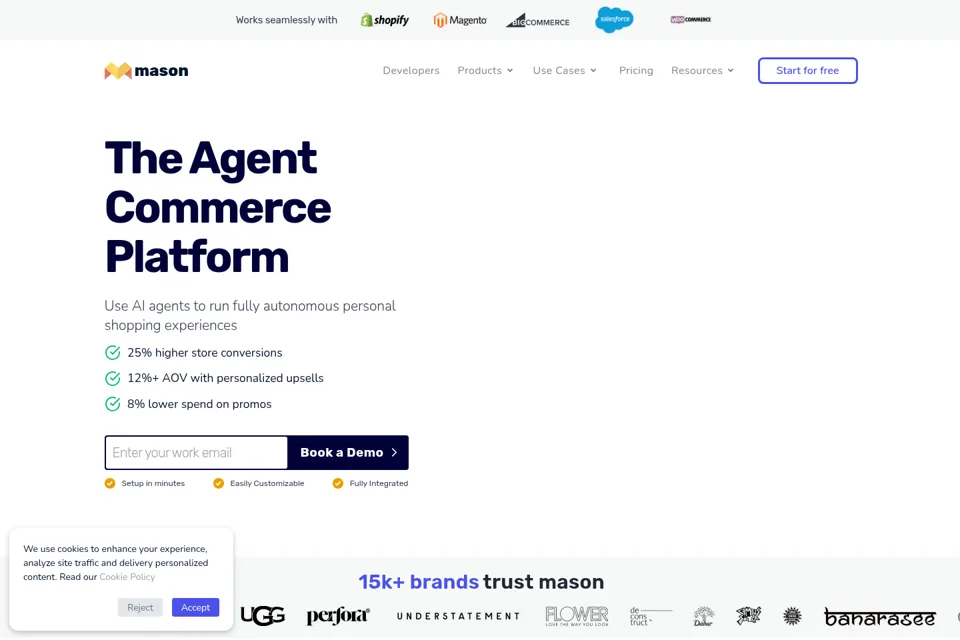 Aperçu de la landing page