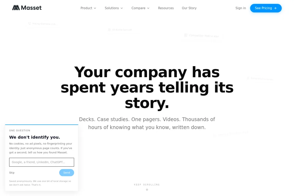 Aperçu de la landing page