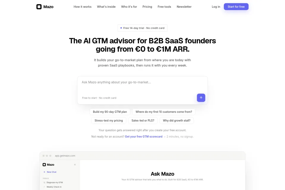 Landing page preview