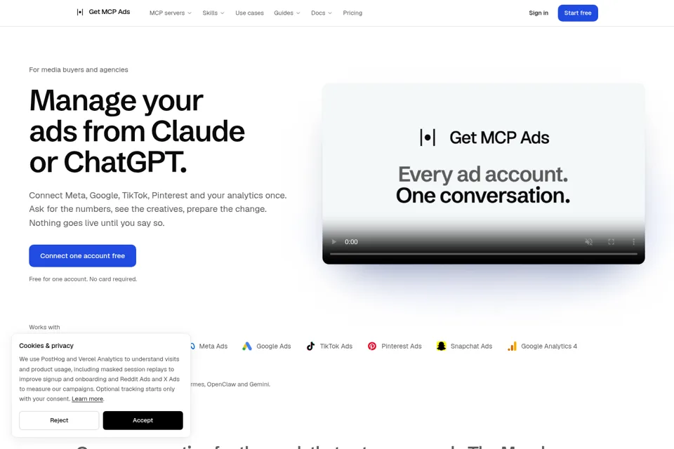 Aperçu de la landing page