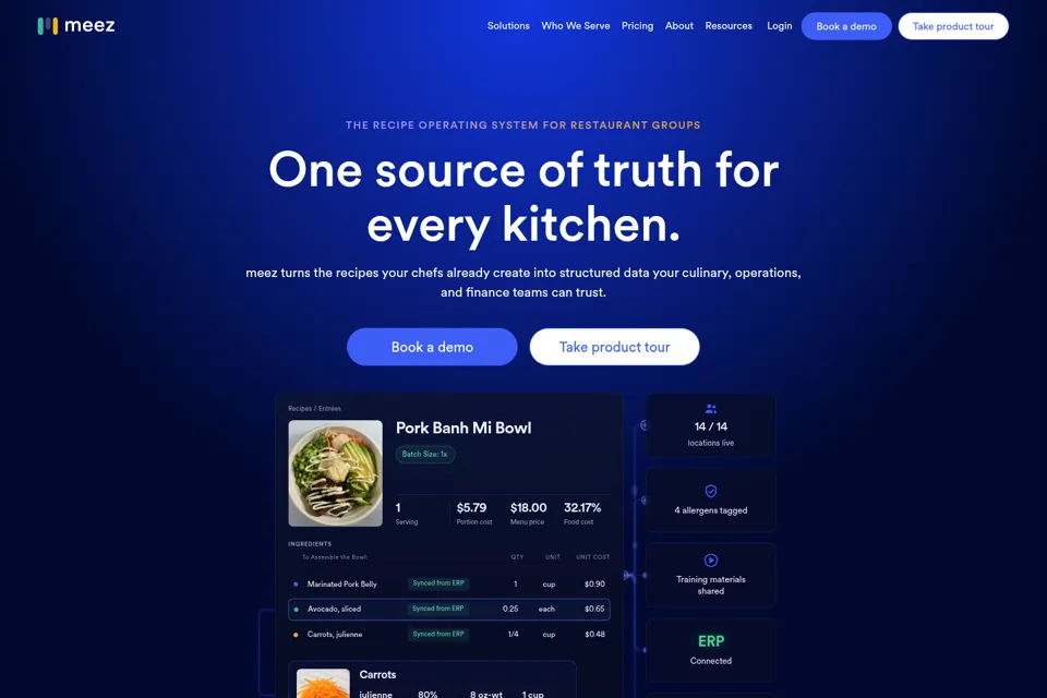 Aperçu de la landing page