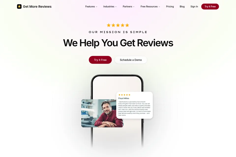 Aperçu de la landing page