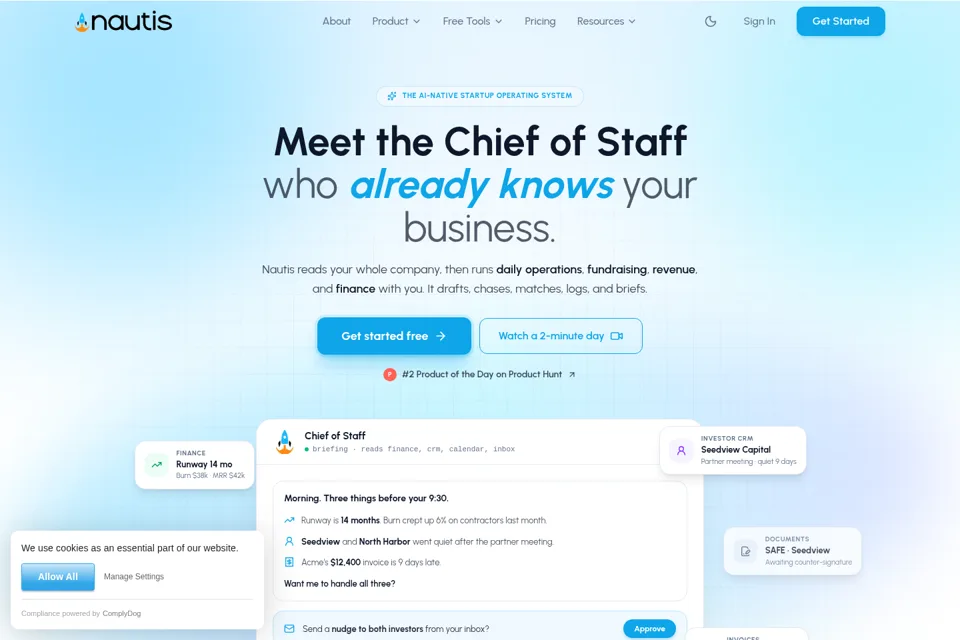 Aperçu de la landing page