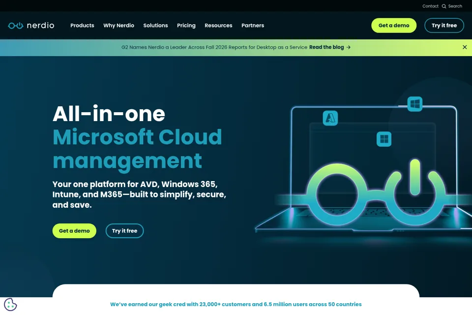 Aperçu de la landing page