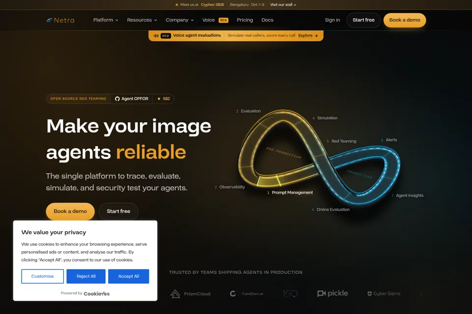 Aperçu de la landing page