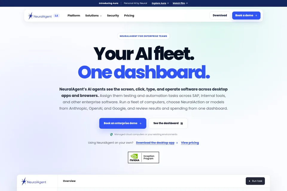 Aperçu de la landing page