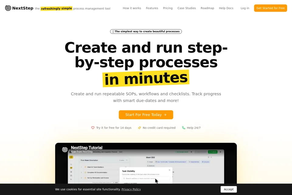 Aperçu de la landing page