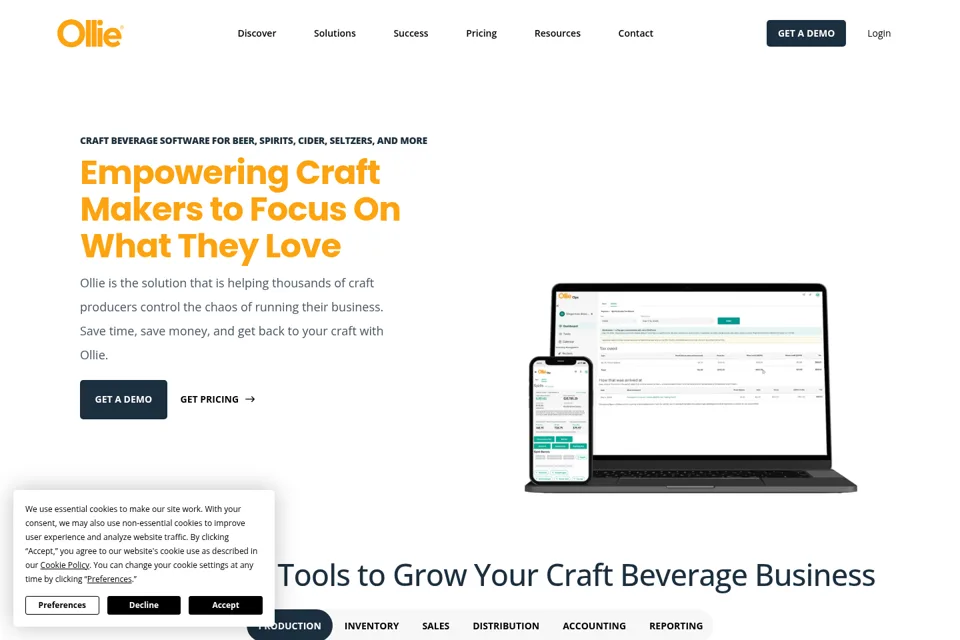Aperçu de la landing page