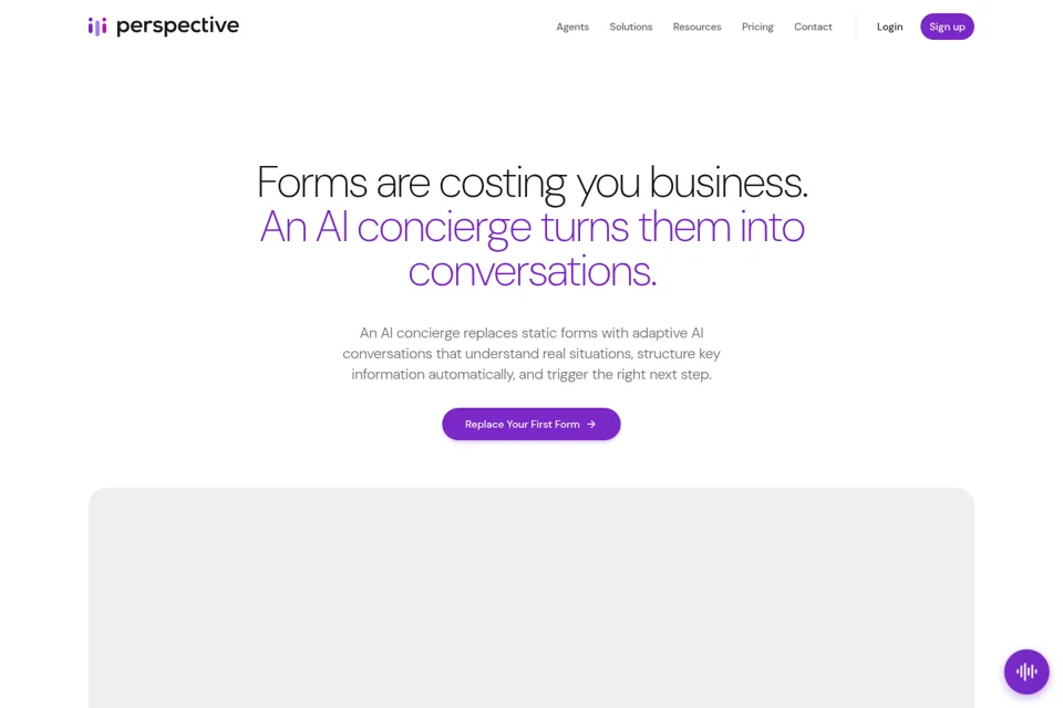 Aperçu de la landing page
