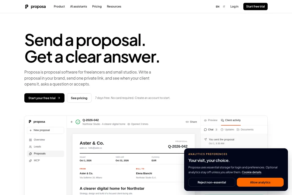 Landing page preview