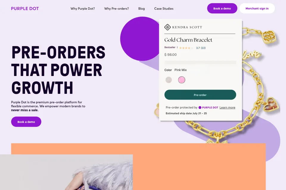 Aperçu de la landing page